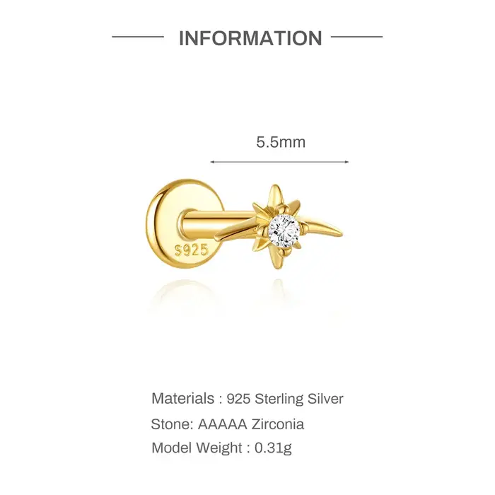 Boucles d'oreilles en argent sterling 925 motif géométrique lotus zircon pour femme et homme occasions spéciales soirée partenaire cadeau