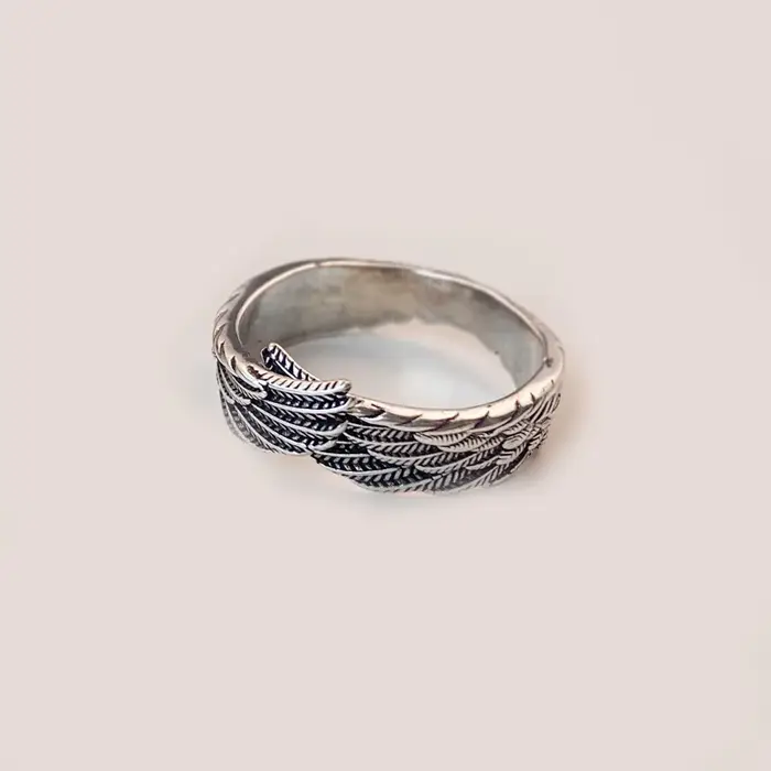 Bague rétro ailes d'ange pour femmes et hommes, anneau ouvert Punk gothique, bijoux de créateur créa