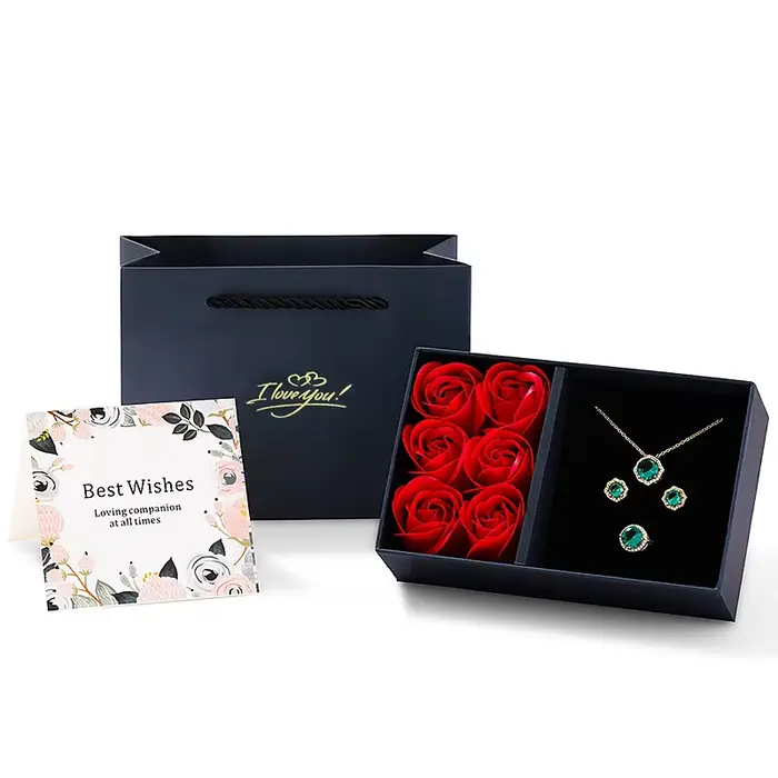 Boîte à bijoux Je T'aime boîte cadeau fleur boîte rangement bijoux boîte de présentation coffret cadeau bijoux occasion spéciale cadeau romantique mariage anniversaire saint-valentin