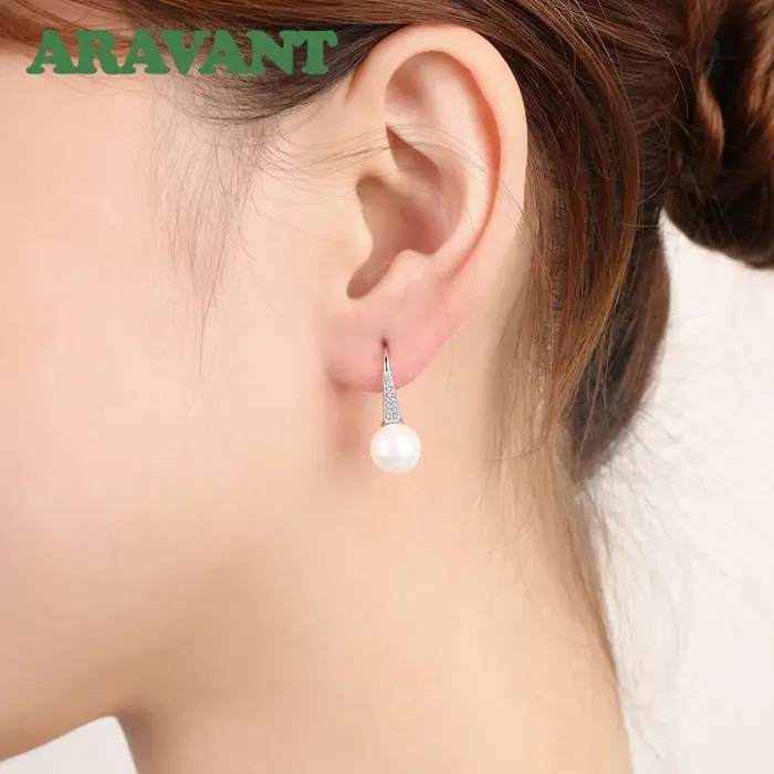 Boucles d'oreilles goutte d'eau perle d'eau douce avec or 18 carats pour femmes occasions spéciales et quotidienne