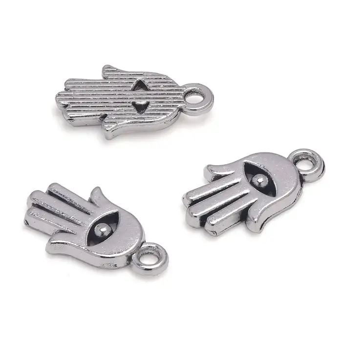 Hamsa – pendentifs à breloques antiques en argent, accessoires de fabrication de bijoux, vente en gr