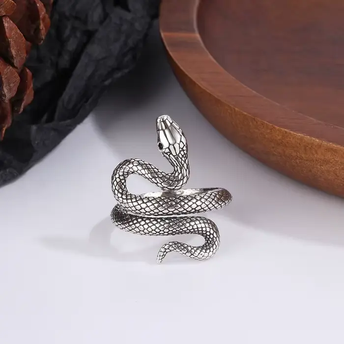 Bague Serpent en Argent Sterling 925 pour Femmes Mode Occasions Spéciales Partie Fiançailles Mariage Bijoux De Luxe Accessoires