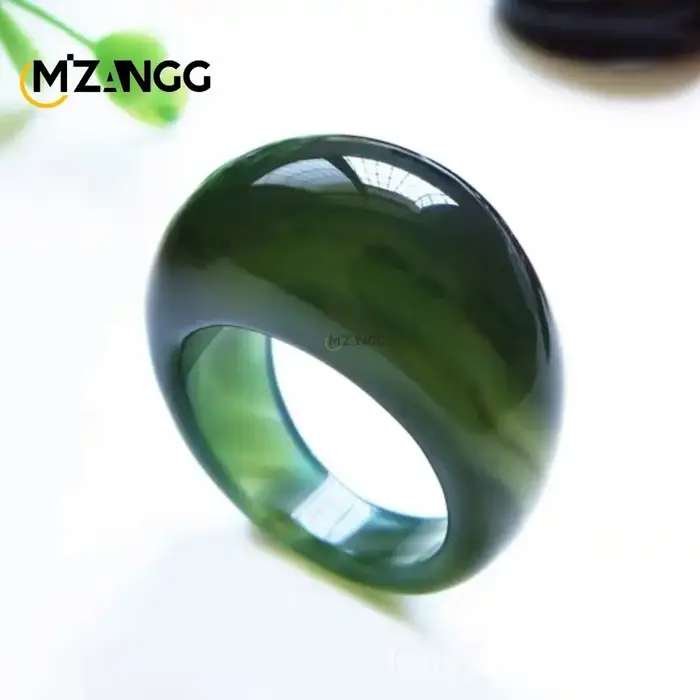 Bague en Agate naturelle et calcédoine pour hommes et femmes, ornements en Agate, pendentif en Jade 
