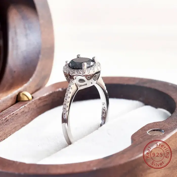 Bague classique en argent Sterling 925 pour femmes