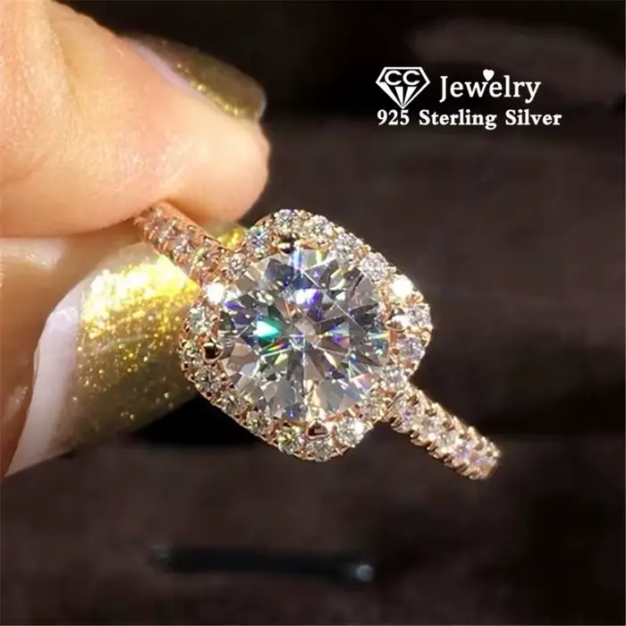 CC Bijoux bagues de mode pour femmes bague de luxe couleur or carré pierre Anneau Bijoux de fiançailles Bague de mariage de mariée CC627
