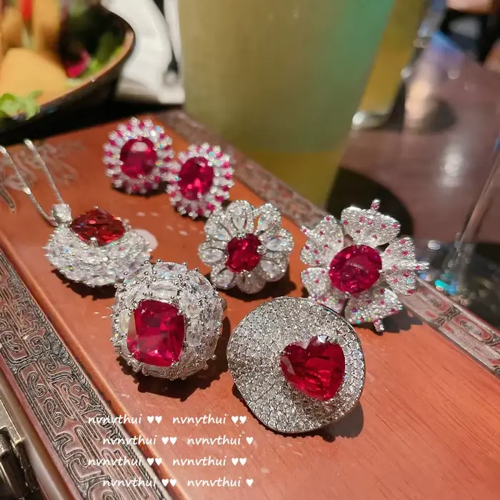 Chimfraîchement Lab AdrenJewelry Ensembles de bijoux en argent 2023 pour femmes