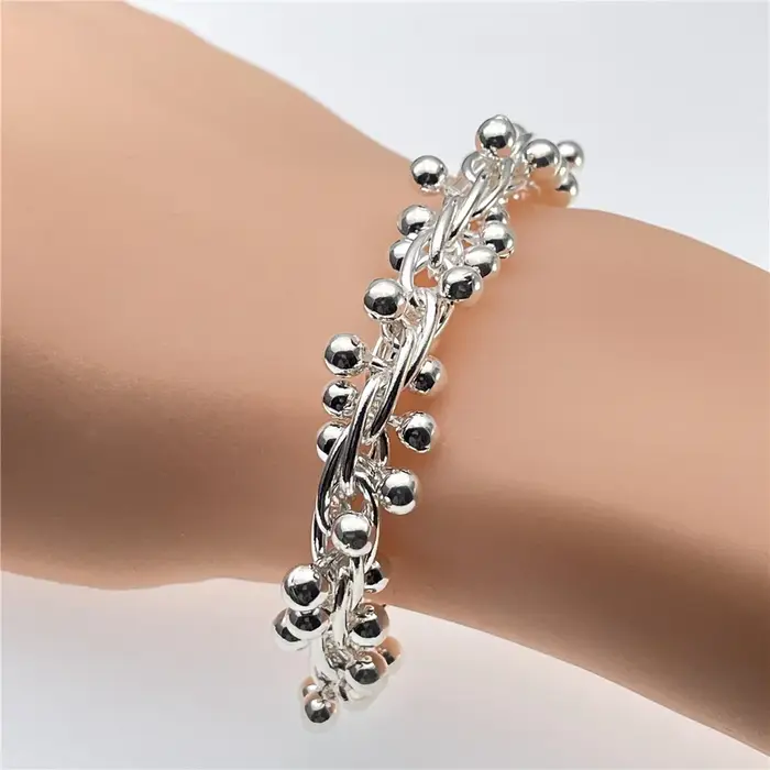 Andara-Bracelet en argent regardé 925 pour femme, perles à fermoir, bijoux de fiançailles, cadeau de