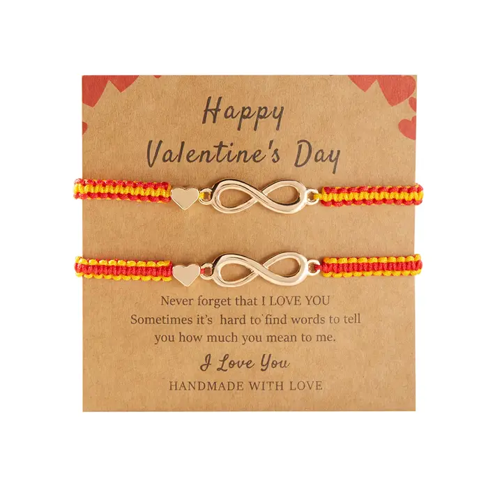 Romantique Infinite Love 8 Infinity Charm Couple Bracelets pour femme hommes chanceux corde rouge Br