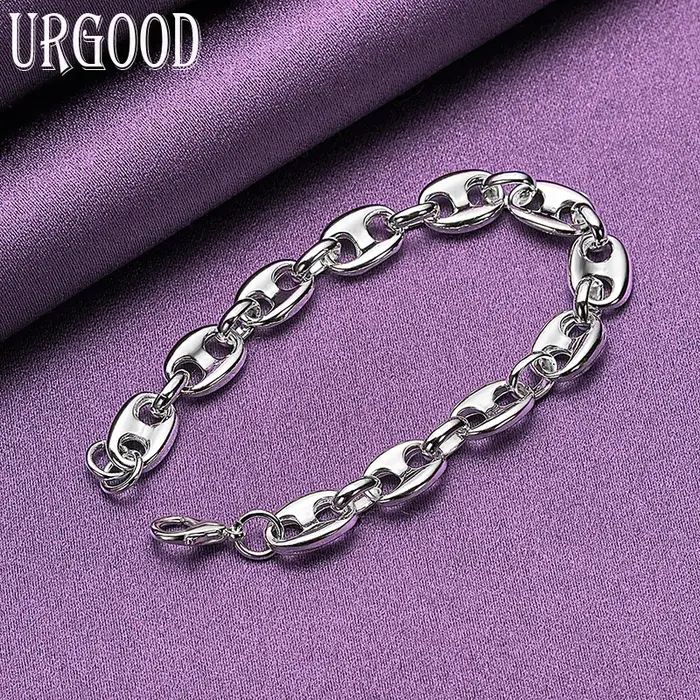 Bracelet en argent Sterling 925 style punk grain de café pour femmes occasions spéciales punk chic bijou audacieux
