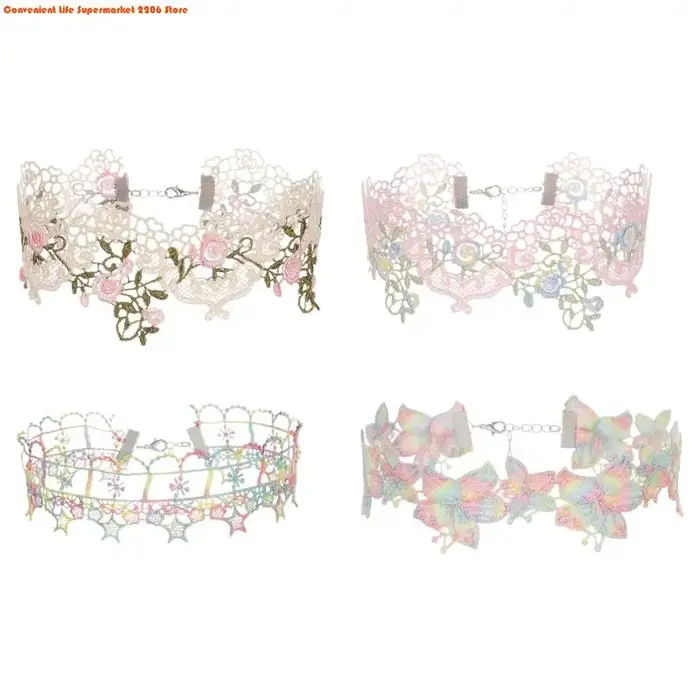 Collier en dentelle orné de fleurs délicates bijou unique à la mode pour femmes occasions spéciales
