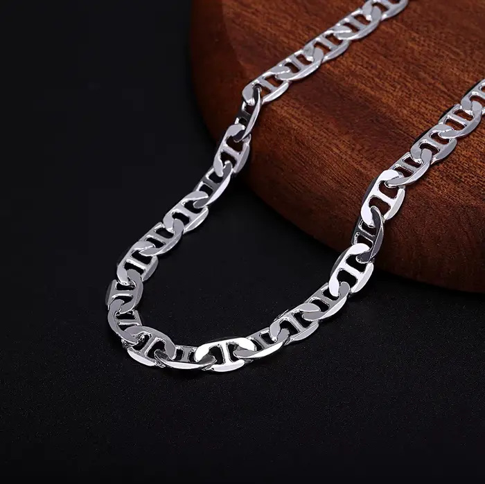 Collier en argent Sterling 925, 45-60cm, noble, luxe, magnifique charme, mode 6MM, garçon, hommes, solide, bijoux de fête de mariage pour femmes