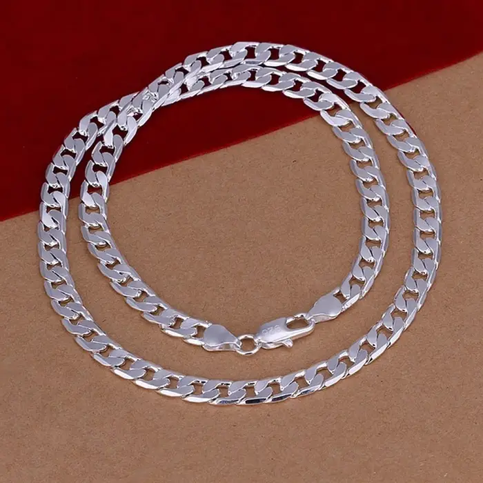 Collier fin en argent regardé 925 pour hommes et femmes