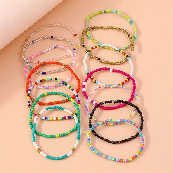 Bracelet bohème fait main coloré avec perles pour femmes et filles