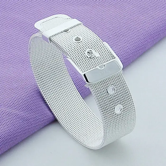 Nouveau Bracelet en argent 925 Simple à la mode, 10/12/14MM, Bracelet pour femmes et hommes, bijoux 