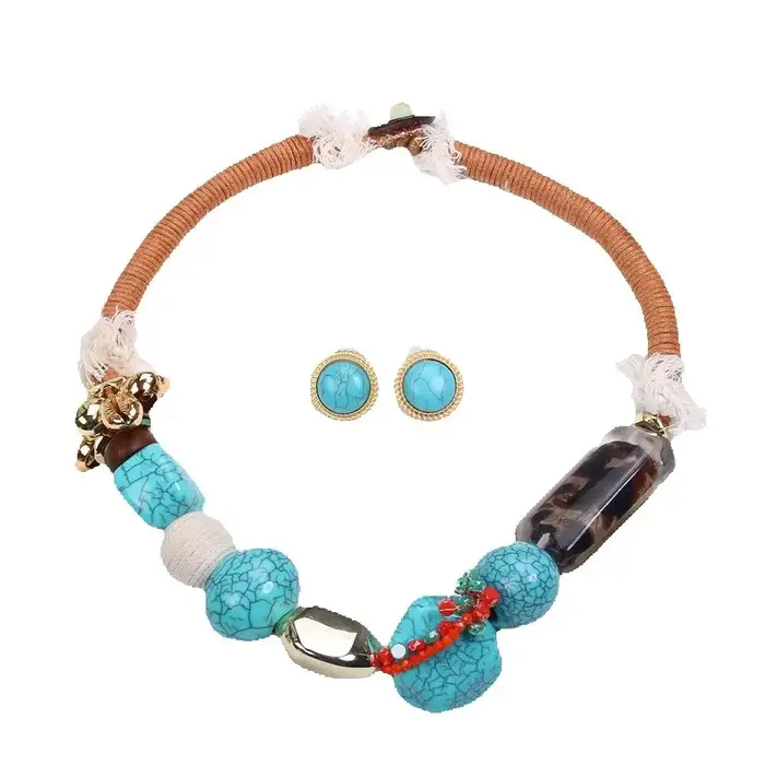 Collier bohème en grosses perles