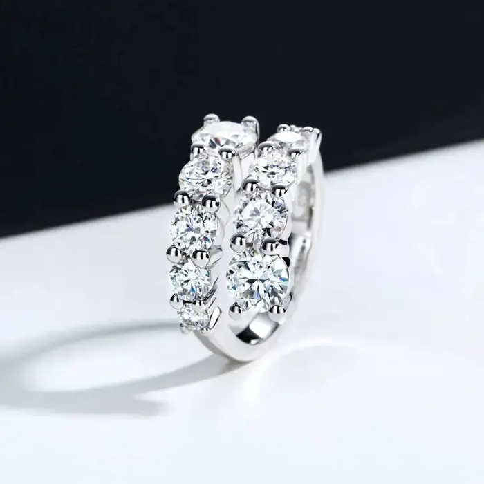 Bagues en Moissanite avec 10 Pierres pour Femme, Diamant de Laboratoire Éclatant et Impeccable, Alli