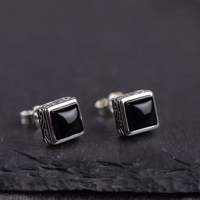 Boucles d'oreilles en argent regardé S925 pour femmes, bijoux en argent thaïlandais, artisanat vinta