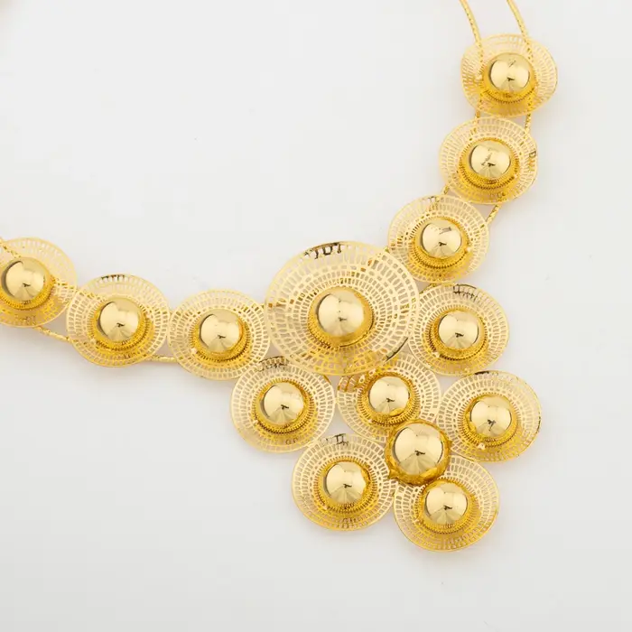 Ensemble de bijoux plaqué or de Dubaï pour femme